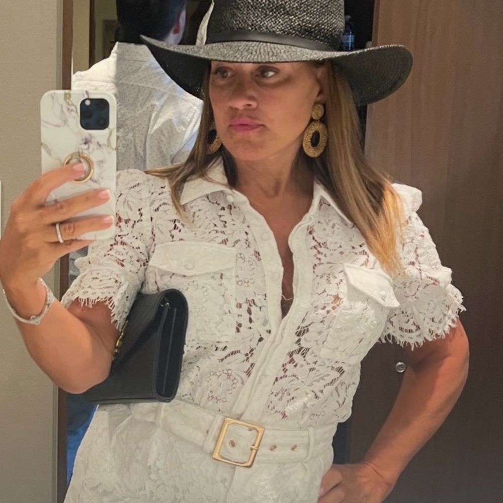 Generation Love Ivory Lace Collared Top
